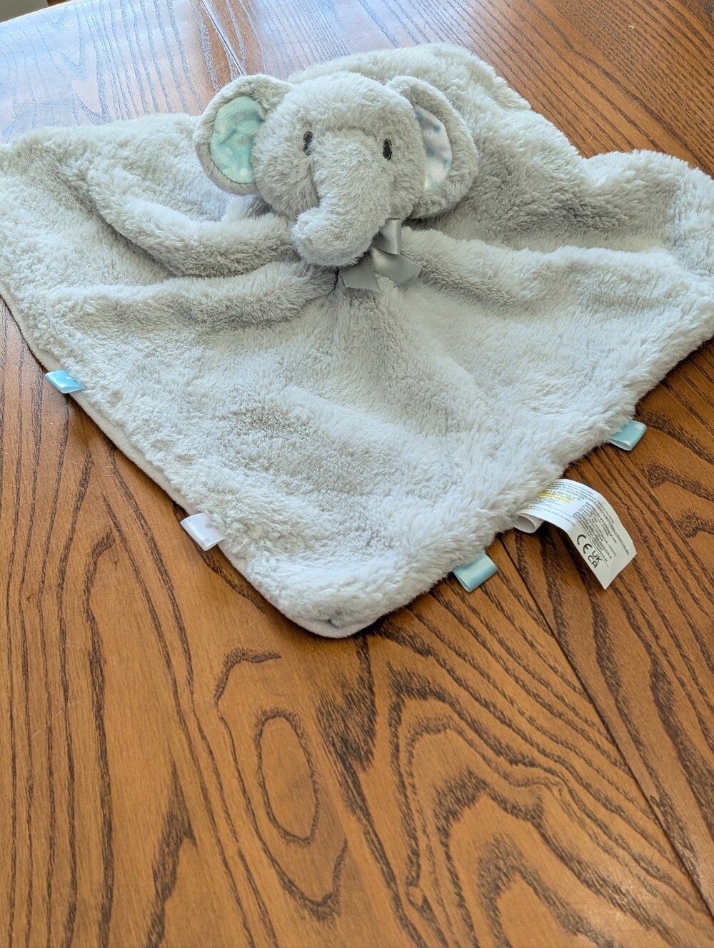 Kellytoy Gray Elephant Plush Rattle K Luxe Security Blanket Baby Lovey Nunu
